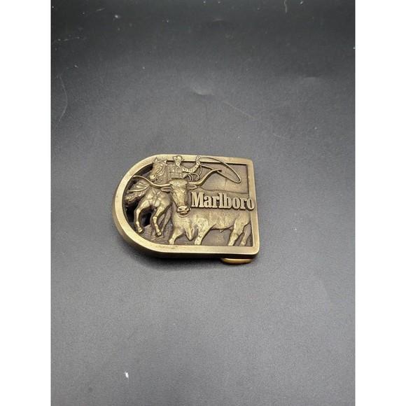 Solid brass Marlboro philip morris unisex belt bucckle